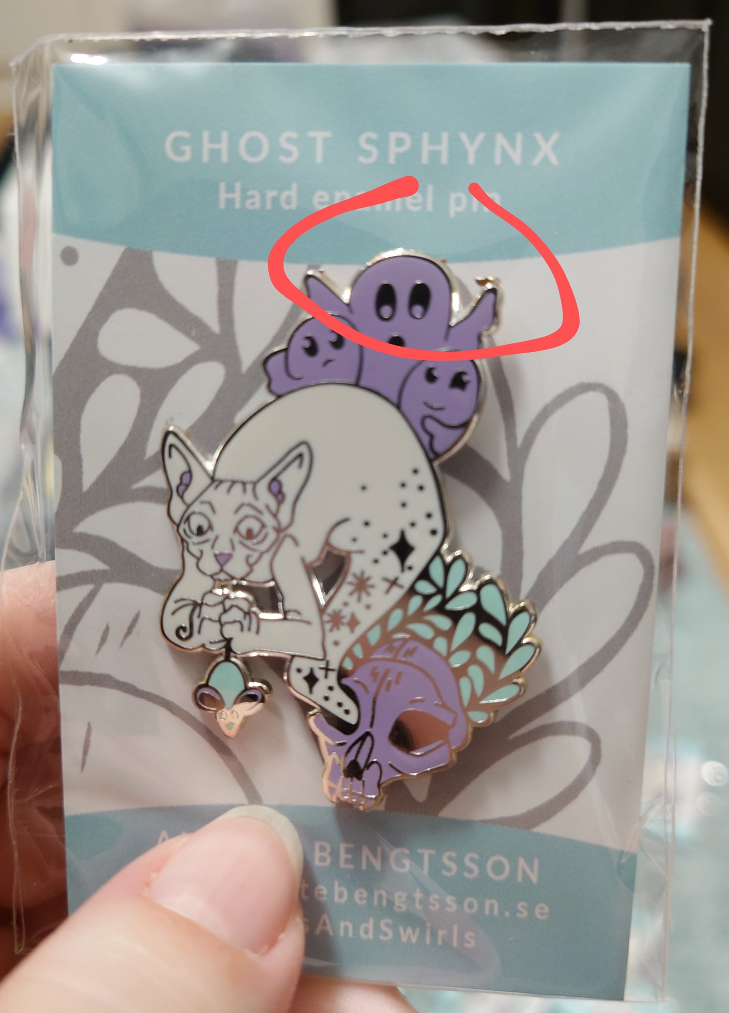 Ghost sphynx - Enamel pin - B grade!
