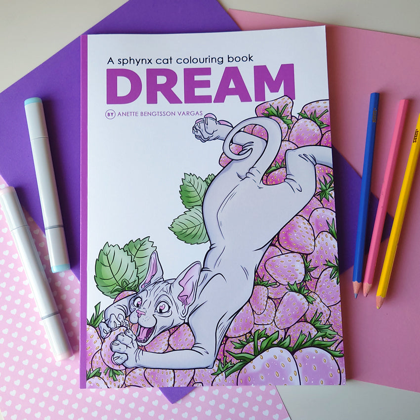 Målarbok - Dream - A sphynx cat colouring book