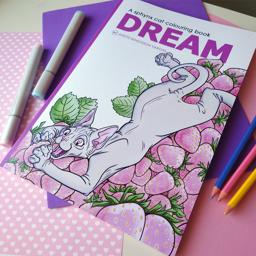 Målarbok - Dream - A sphynx cat colouring book