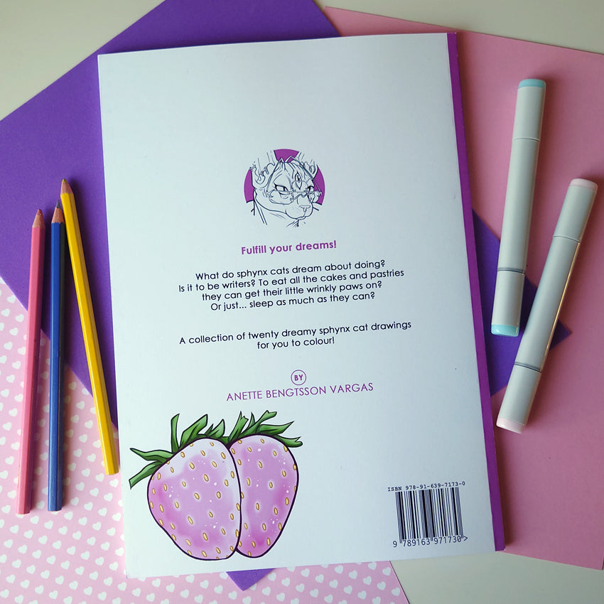 Målarbok - Dream - A sphynx cat colouring book