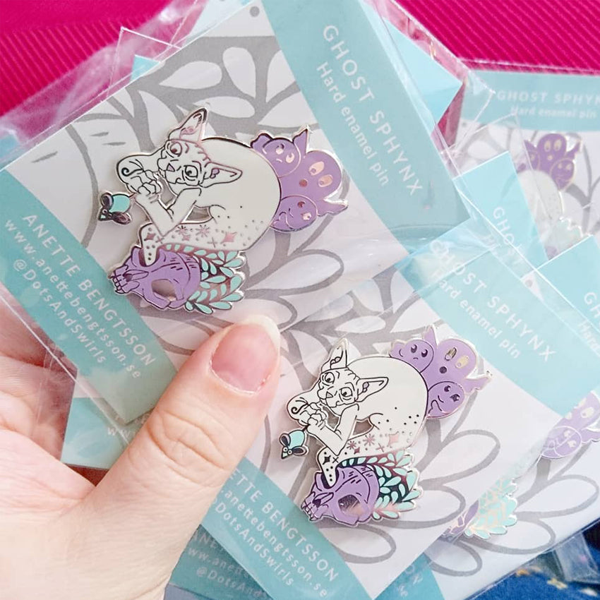 Ghost sphynx - Enamel pin - B grade!