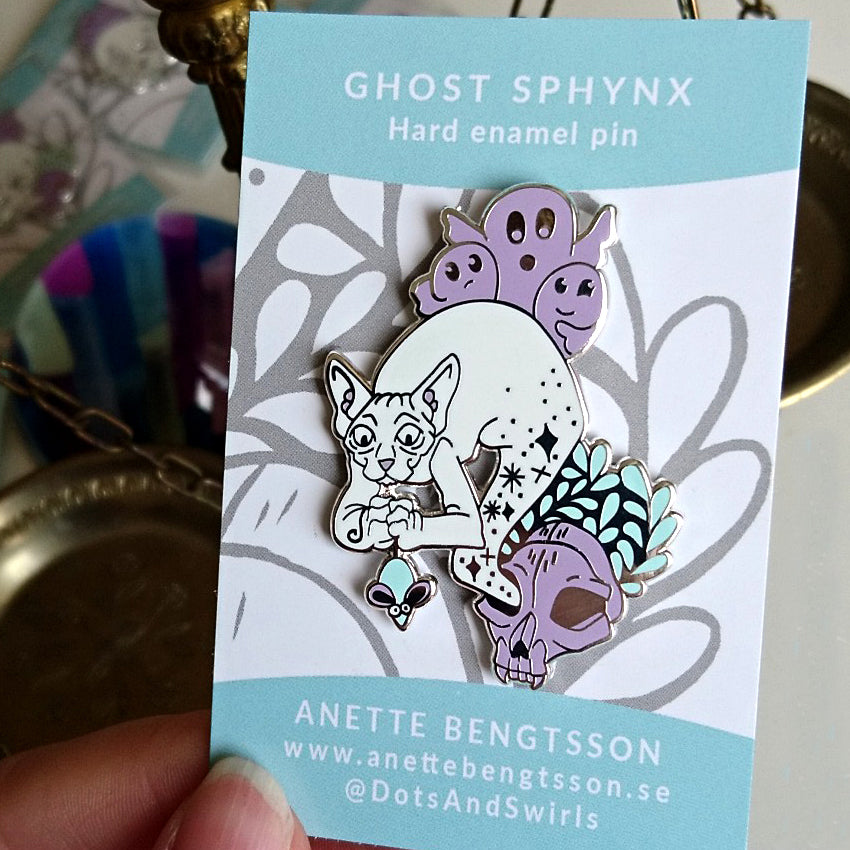 Ghost sphynx - Enamel pin - B grade!