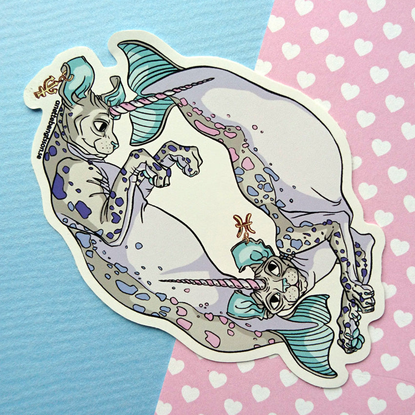 Pisces (Fiskarna) klistermärke - Sphynx Zodiac/Stjärntecken